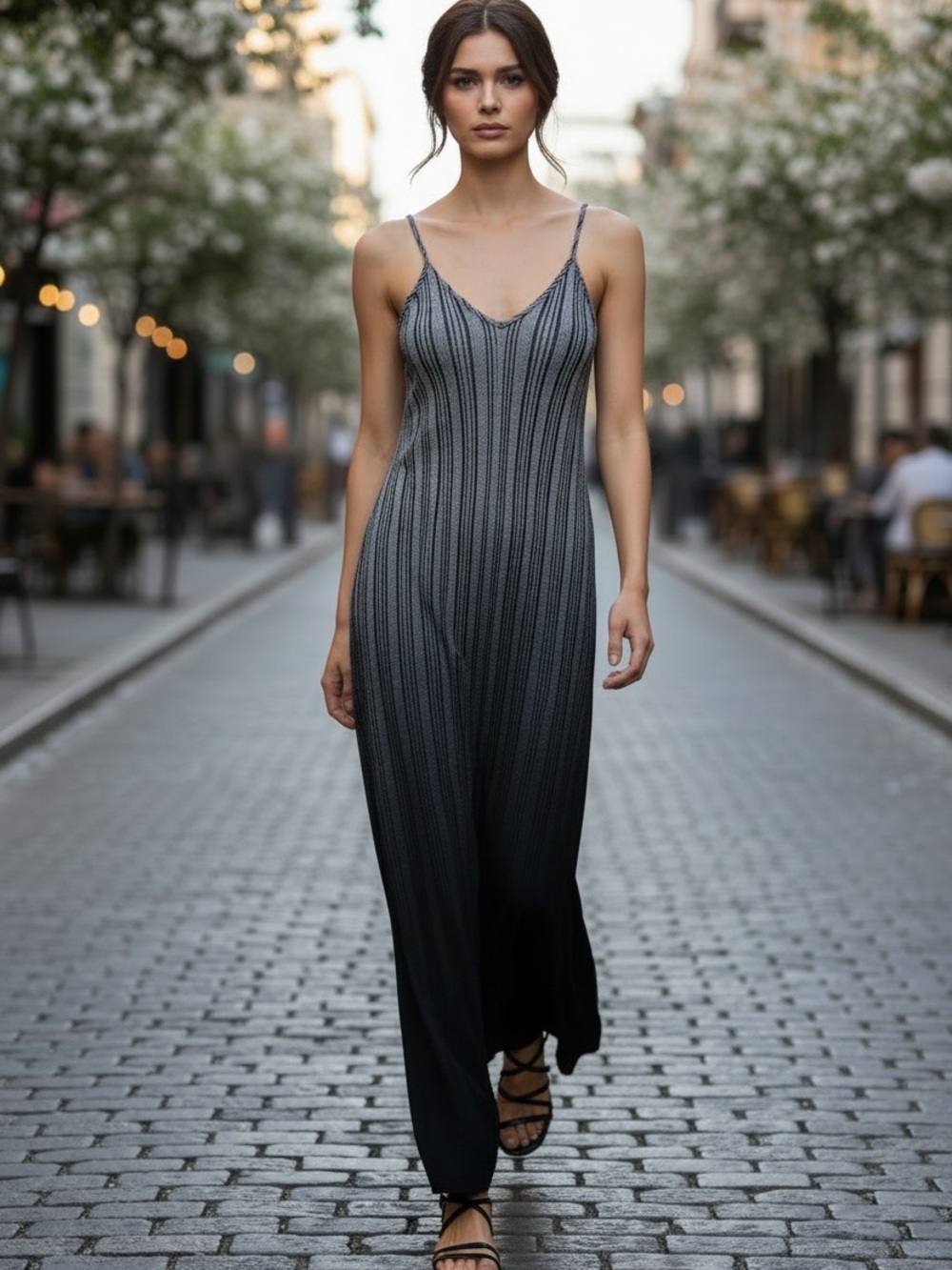 twelve2twelve Gray & Black Ombré Maxi Dress | Size S